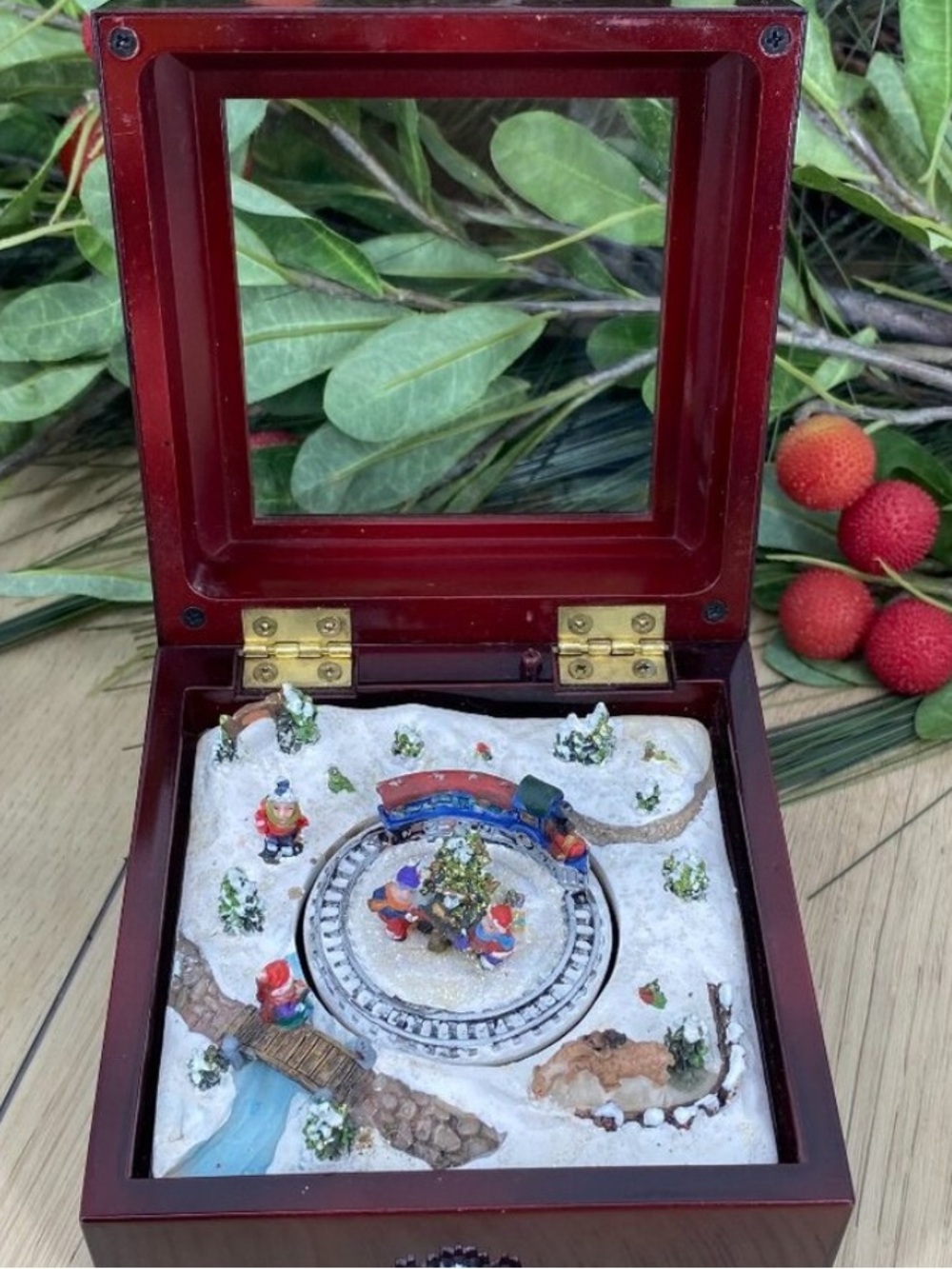 Christmas Motion Train Wind Up Music Box